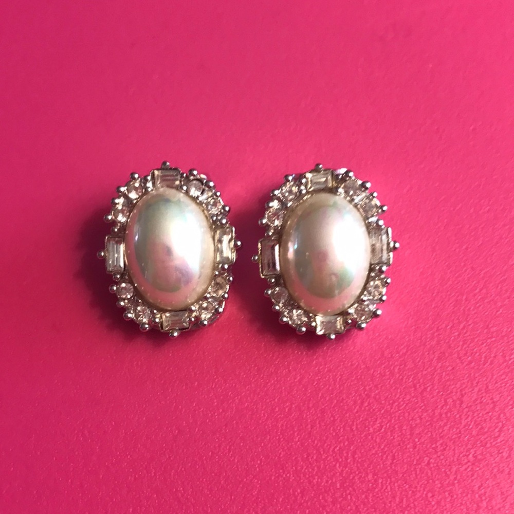 Christian Dior Earrings 1980s-90s Vintage Designer Earrings clip ons